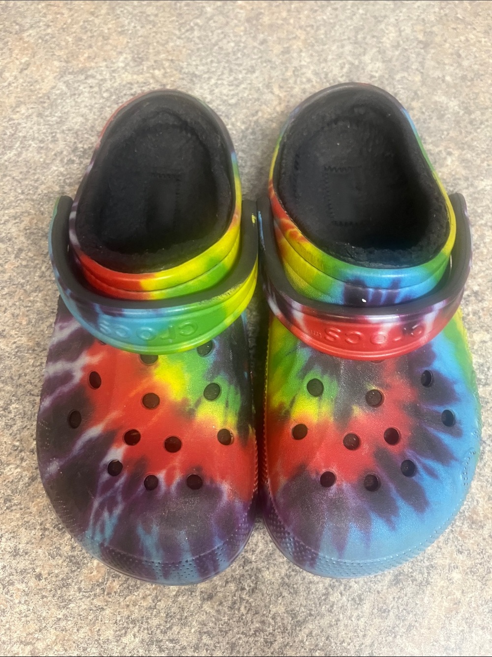 CROCS Women's Classic Tie-Dye Clog - Red, Yellow, Green, Blue, Purple